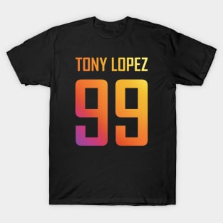 Tony Lopez Logo name and birth year number (rainbow) - Tiktok Lopez brothers T-Shirt